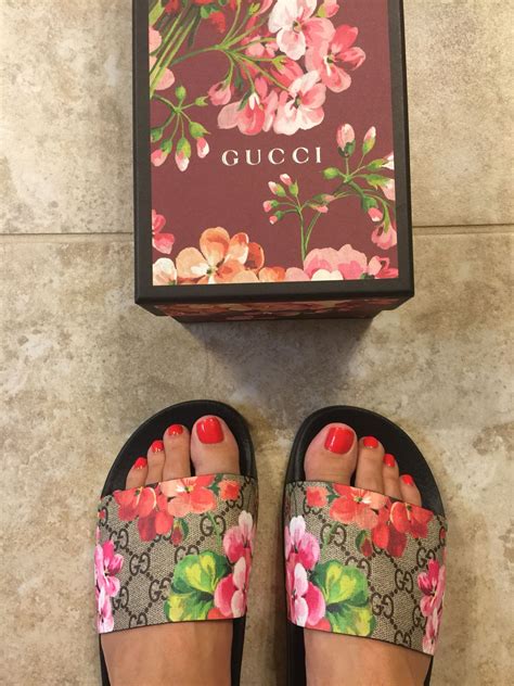 gucci floral slides shoebox|Gucci floral slides dupe.